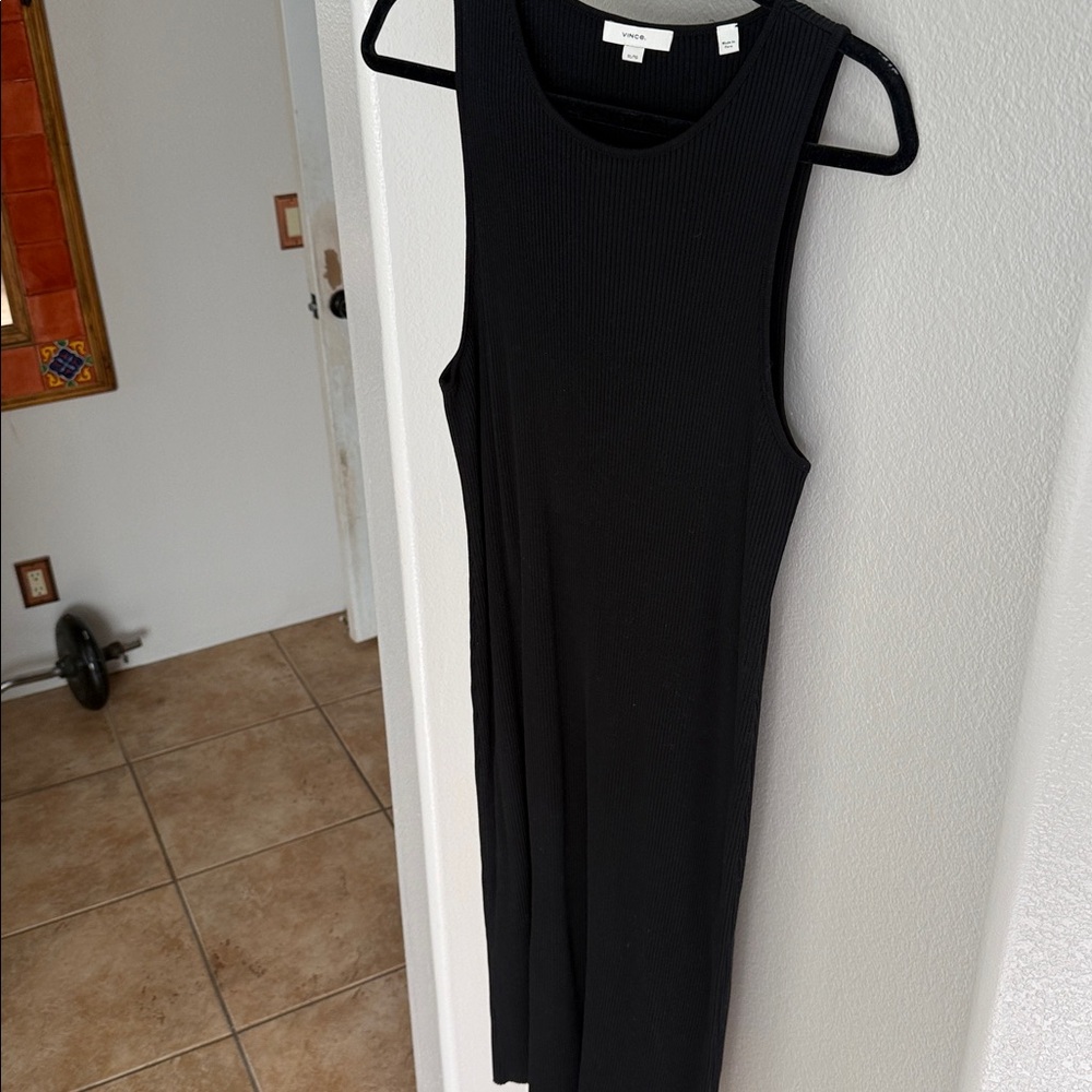 Vince Black Ribbed Tank - Picture 3 of 5